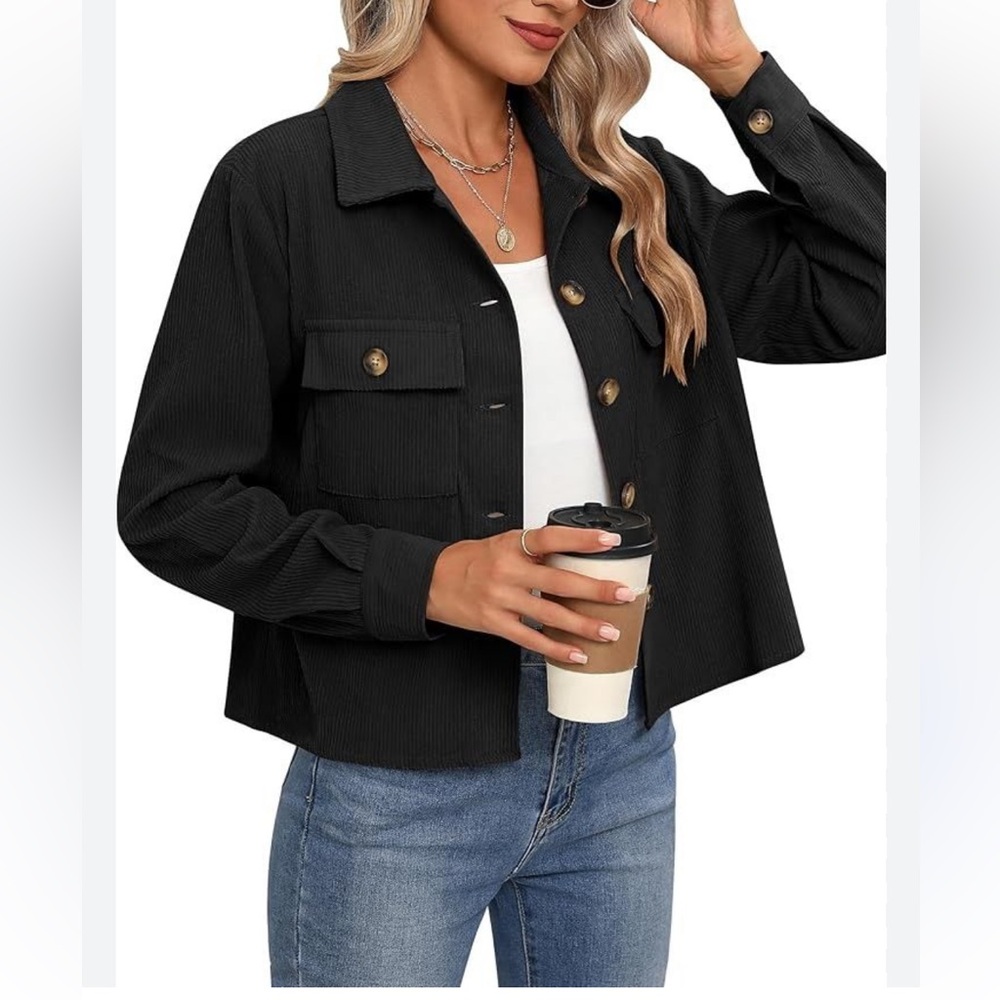 NWT Zeagoo Black Corduroy Jacket